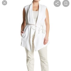 NWT NYDJ White Sleeveless Cascade Jacket 2X